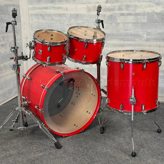 British Drum Company Enigma 4pc Drum Set 22/10/12/16 Satin Scarlett