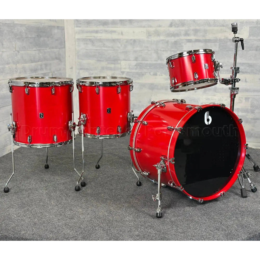British Drum Company Enigma 4pc Drum Set 22/12/14/16 Satin Scarlett