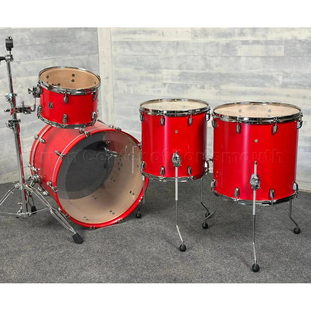 British Drum Company Enigma 4pc Drum Set 22/12/14/16 Satin Scarlett