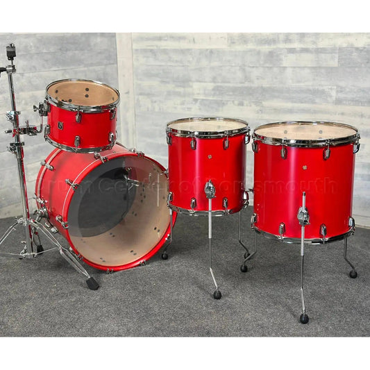 British Drum Company Enigma 4pc Drum Set 22/12/14/16 Satin Scarlett