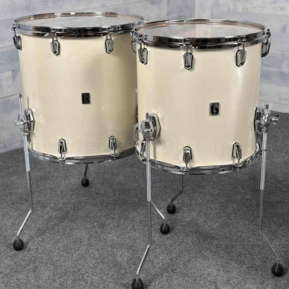 British Drum Company Enigma 4pc Drum Set 22/12/14/16 Satin Olde English White