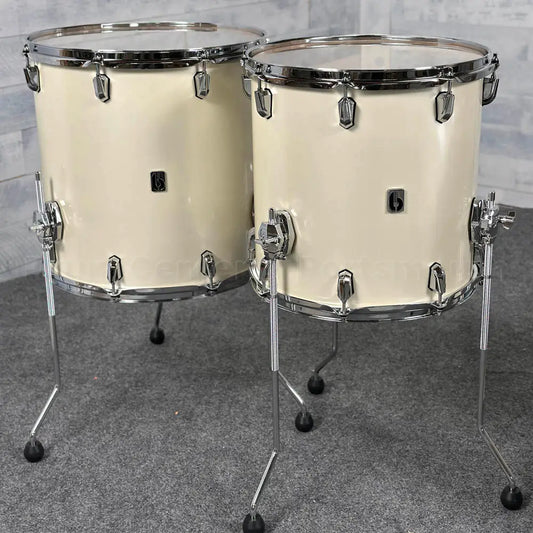 British Drum Company Enigma 4pc Drum Set 22/12/14/16 Satin Olde English White