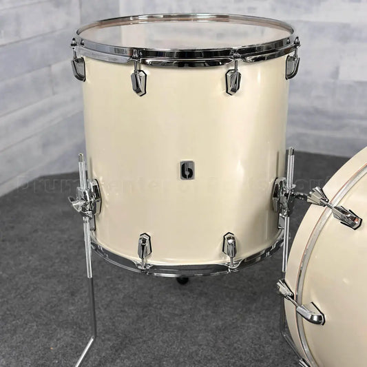 British Drum Company Enigma 3pc Club Drum Set Satin Olde English White