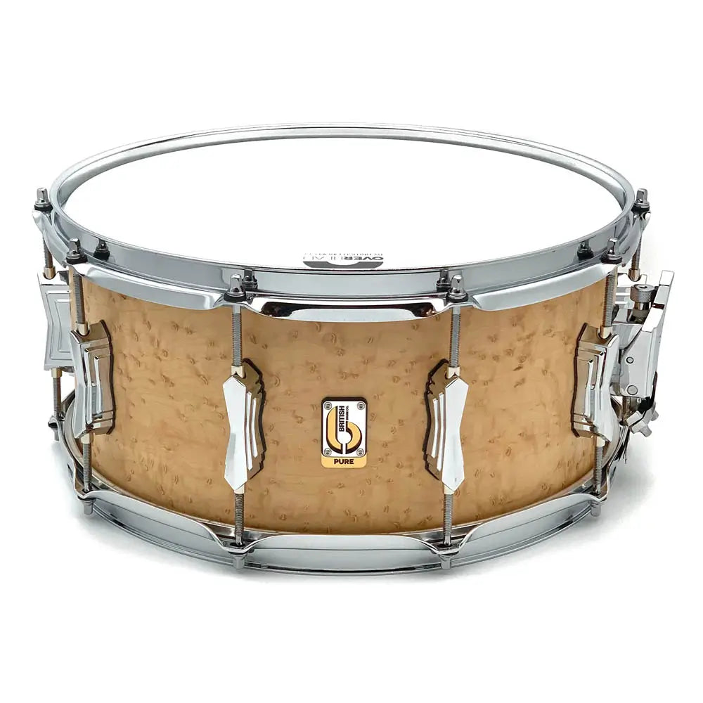 British Drum Company Founder's Reserve Pure Ultra Snare Drum 14x6.5 Birdseye Maple - Drum Center Of Portsmouth