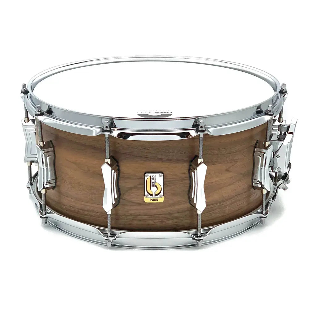 British Drum Company Founder's Reserve Pure Snare Drum 14x6.5 Black Walnut - Drum Center Of Portsmouth