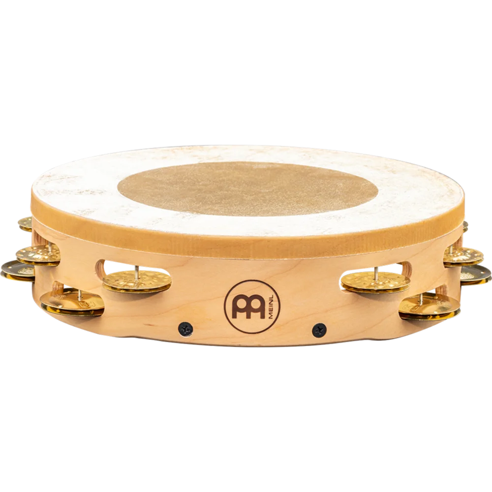 Meinl Artisan Headed Wood Tambourine Brass Jingles 2 Rows Maple Frame - Drum Center Of Portsmouth