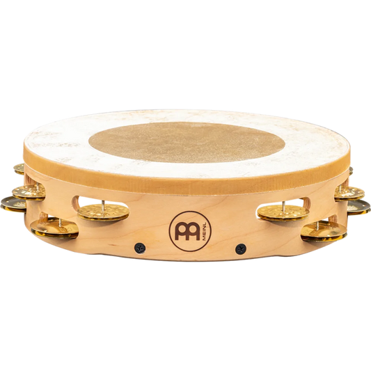 Meinl Artisan Headed Wood Tambourine Brass Jingles 2 Rows Maple Frame - Drum Center Of Portsmouth