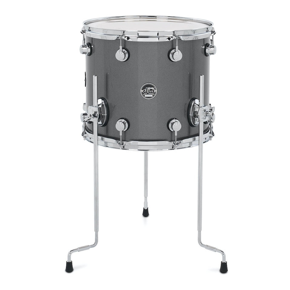 DW Performance Floor Tom 14x14 Gun Metal Metallic Lacquer
