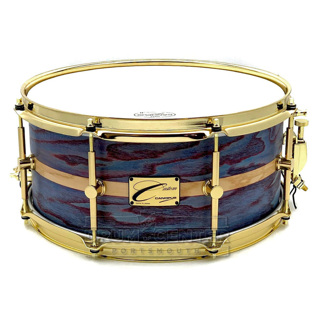 Canopus Ash Snare Drum 14x6.5 Parallel Peacock Oil w/Brass Hw - Drum Center Of Portsmouth