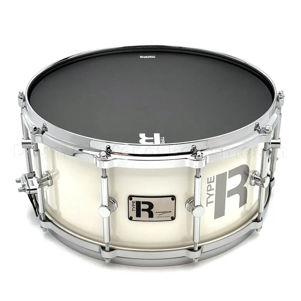 Canopus Type-R Maple Snare Drum 14x6.5 Snow Metallic Lacquer - 2nd Line - Drum Center Of Portsmouth