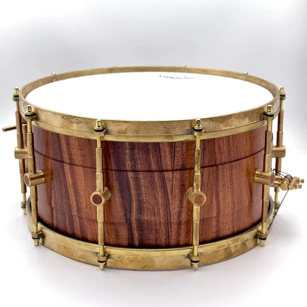 Used Cherry Hill Curly Koa Stave Snare Drum 14x7 - Very Good - Drum Center Of Portsmouth