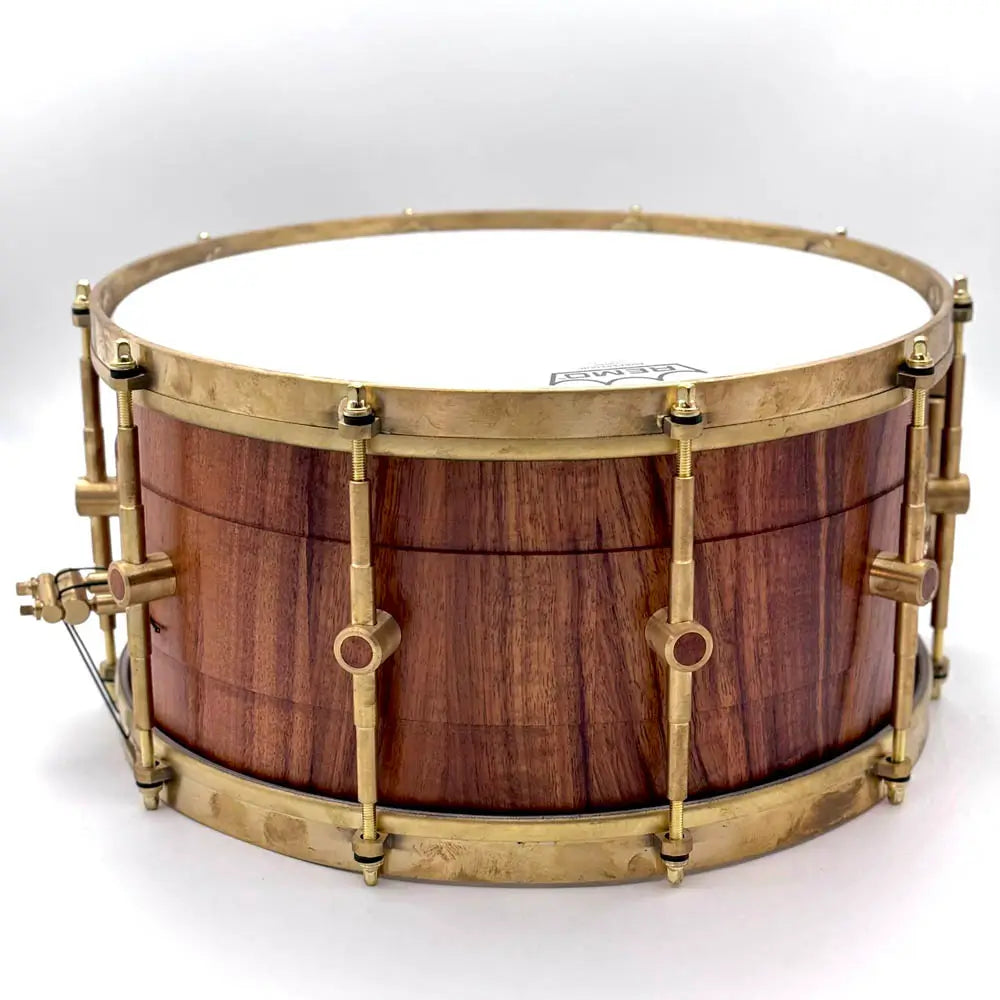 Used Cherry Hill Curly Koa Stave Snare Drum 14x7 - Very Good - Drum Center Of Portsmouth