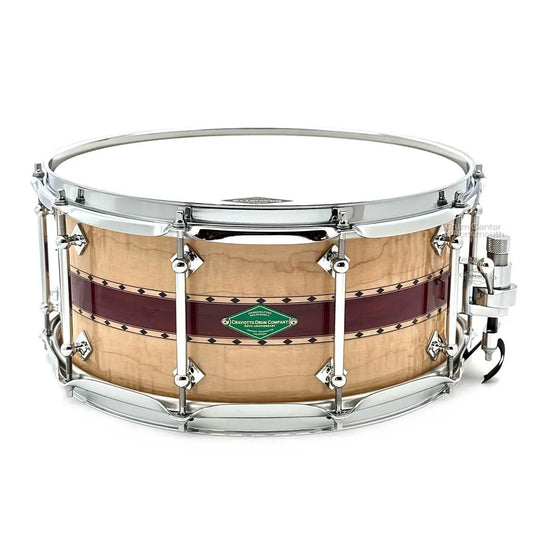 Craviotto 20th Anniversary Curly Maple/Purpleheart Snare Drum 14x6.5 - Drum Center Of Portsmouth