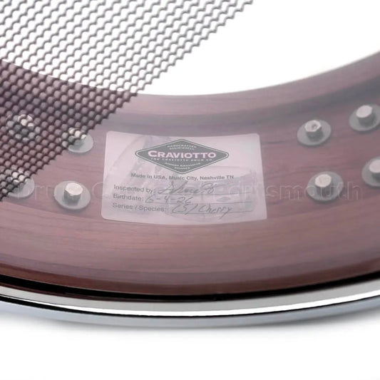 Craviotto Custom Shop Cherry Snare Drum 14x4.5 w/Double Mini Diamond Lugs - Drum Center Of Portsmouth