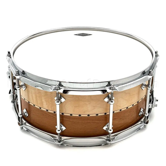Craviotto Custom Shop Curly Maple/Mahogany Snare Drum 14x6 w/Maple Inlay - Drum Center Of Portsmouth