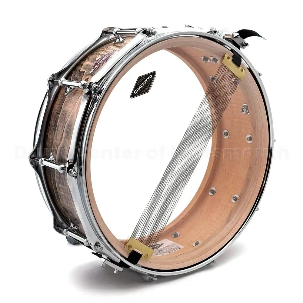 Craviotto President's Collection Curly Maple Snare Drum 14x5.5 Light Ebonized - Drum Center Of Portsmouth