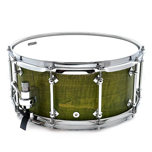 Craviotto President's Collection Curly Maple Snare Drum 14x6.5 Green Stain - Drum Center Of Portsmouth