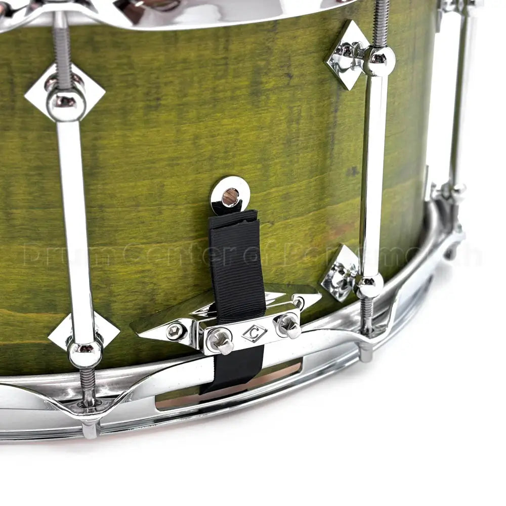 Craviotto President's Collection Curly Maple Snare Drum 14x6.5 Green Stain - Drum Center Of Portsmouth