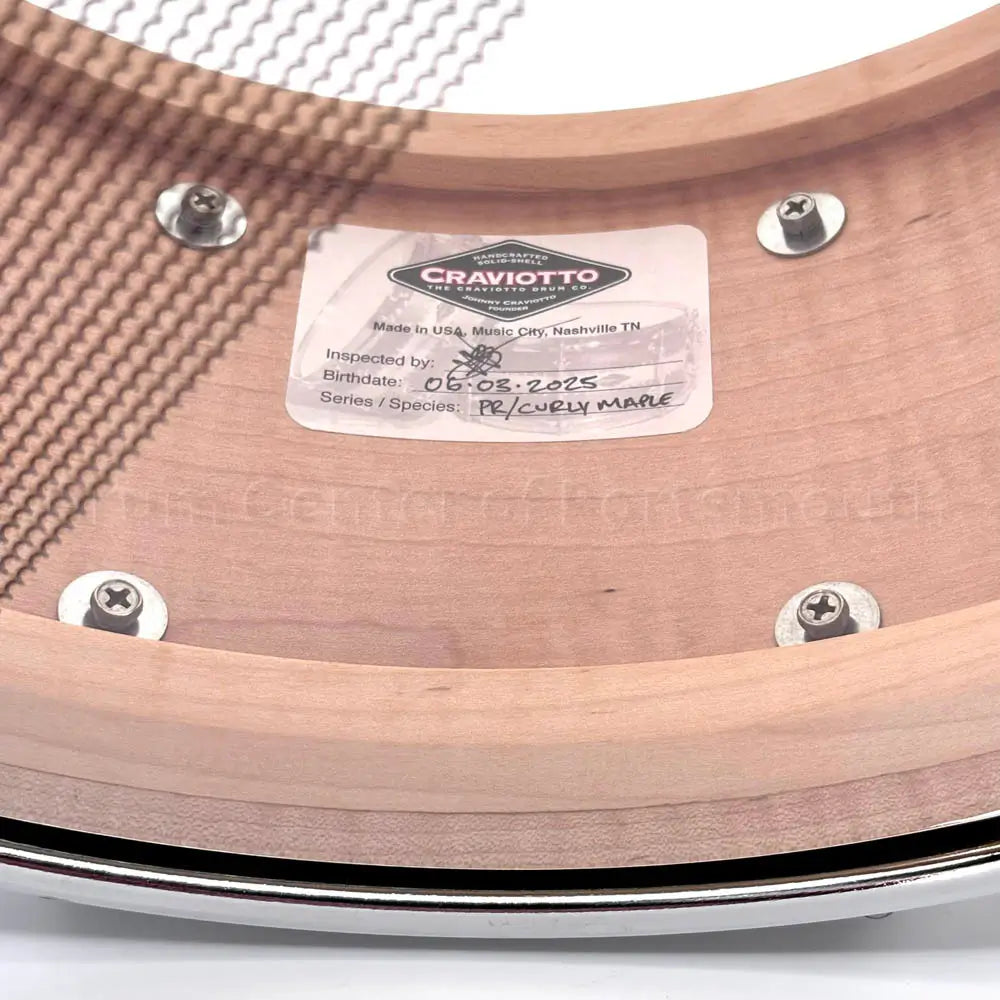 Craviotto President's Collection Curly Maple Snare Drum 14x6.5 Green Stain - Drum Center Of Portsmouth