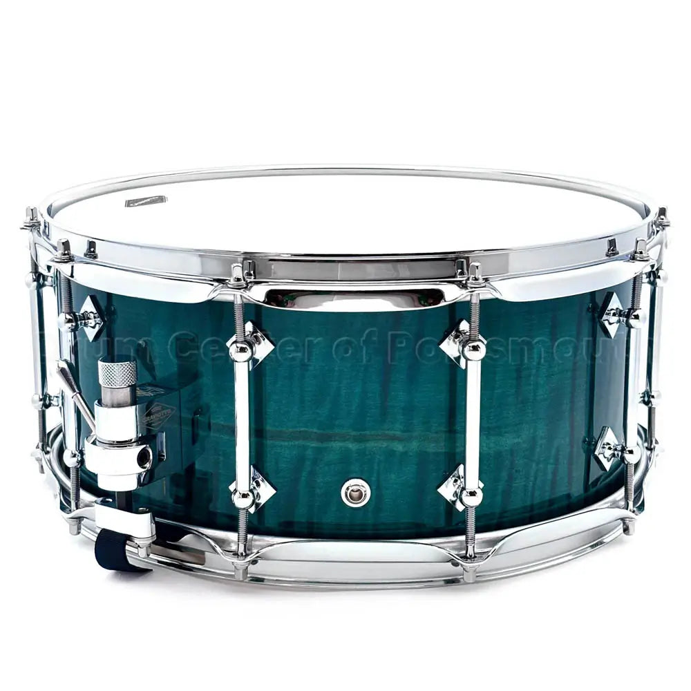 Craviotto President's Collection Curly Maple Snare Drum 14x6 Seafoam Green Gloss - Drum Center Of Portsmouth