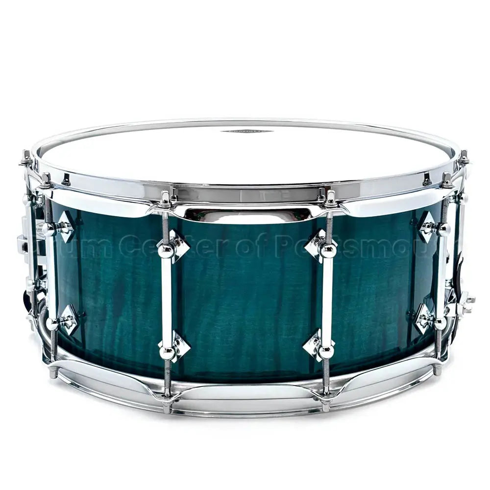 Craviotto President's Collection Curly Maple Snare Drum 14x6 Seafoam Green Gloss - Drum Center Of Portsmouth