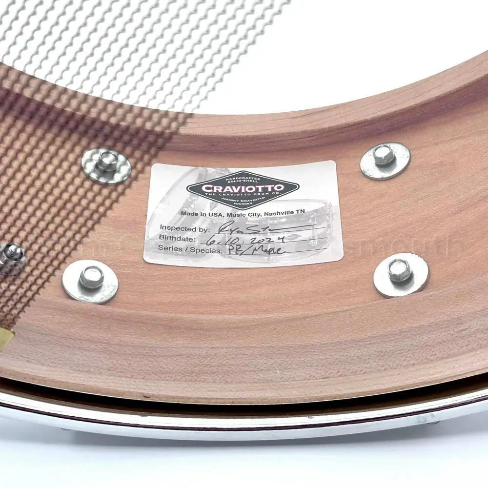 Craviotto President's Collection Maple Snare Drum 14x5.5 w/Double Inlays - Drum Center Of Portsmouth