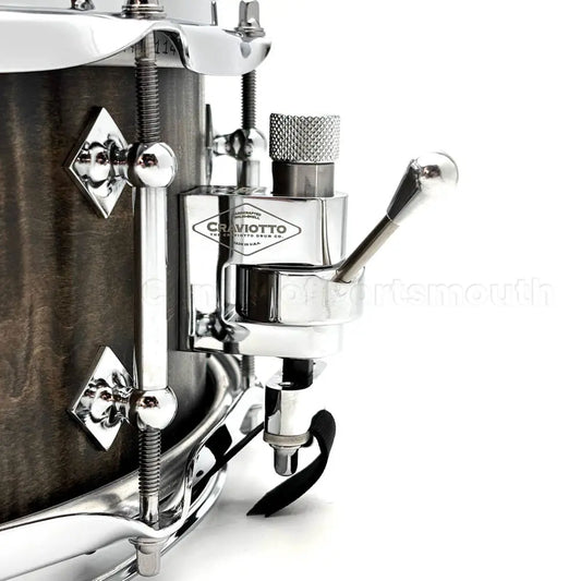 Craviotto Private Reserve Curly Maple Snare Drum 14x5.5 Gray/Ebony Stain - Drum Center Of Portsmouth