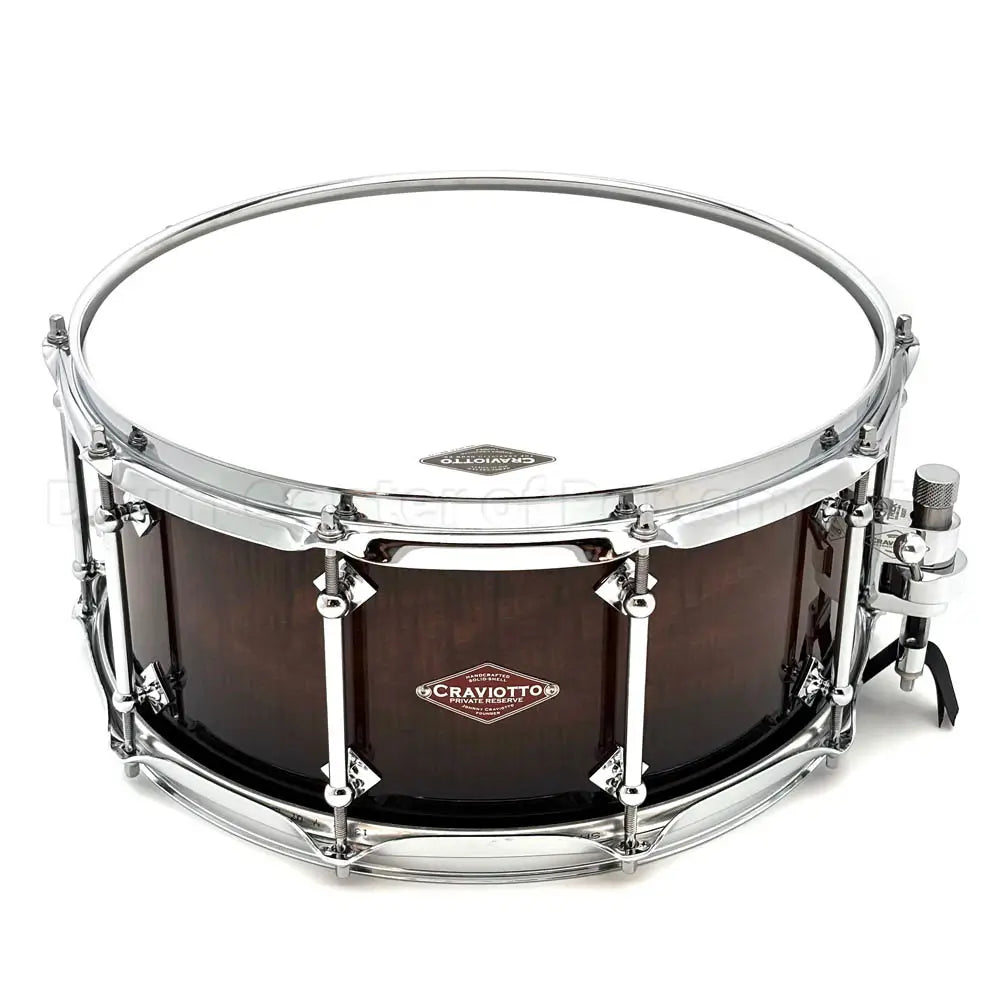Craviotto Private Reserve Curly Maple Snare Drum 14x6.5 Walnut Fade - Drum Center Of Portsmouth