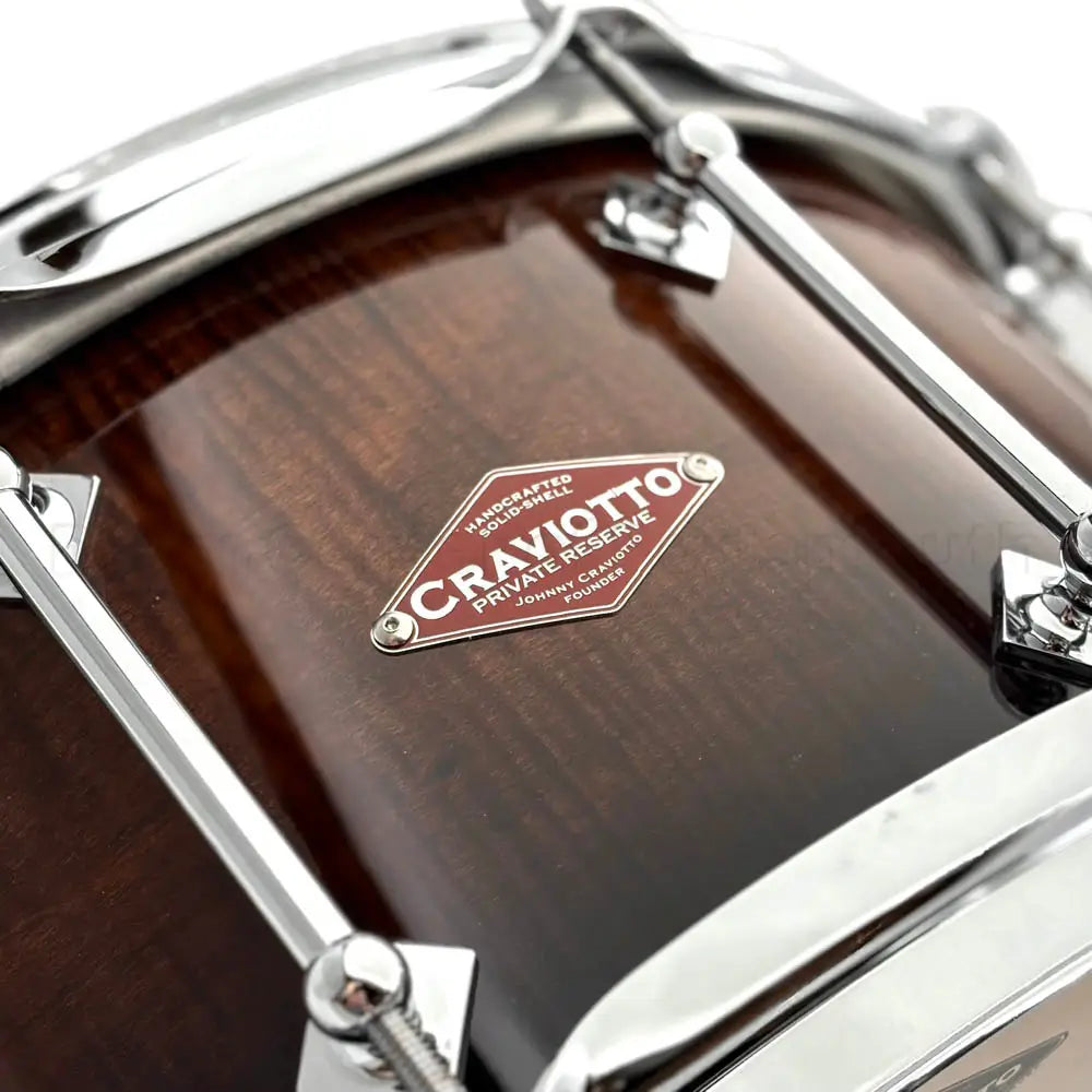 Craviotto Private Reserve Curly Maple Snare Drum 14x6.5 Walnut Fade - Drum Center Of Portsmouth