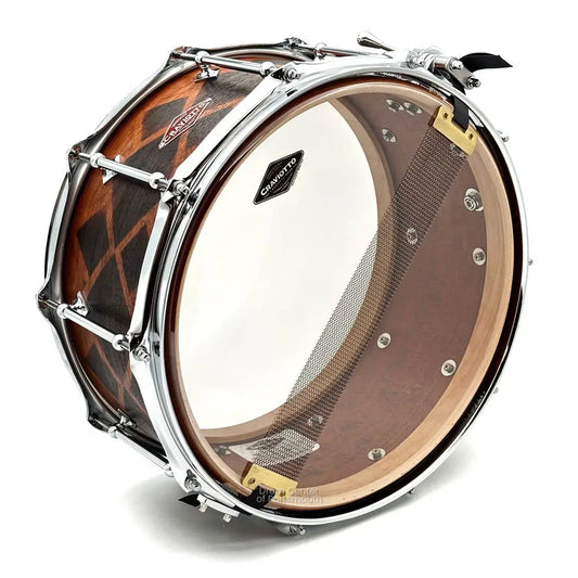 Craviotto Private Reserve Mahogany Snare Drum 14x6.5 w/Burnt Diamond Pattern - Drum Center Of Portsmouth