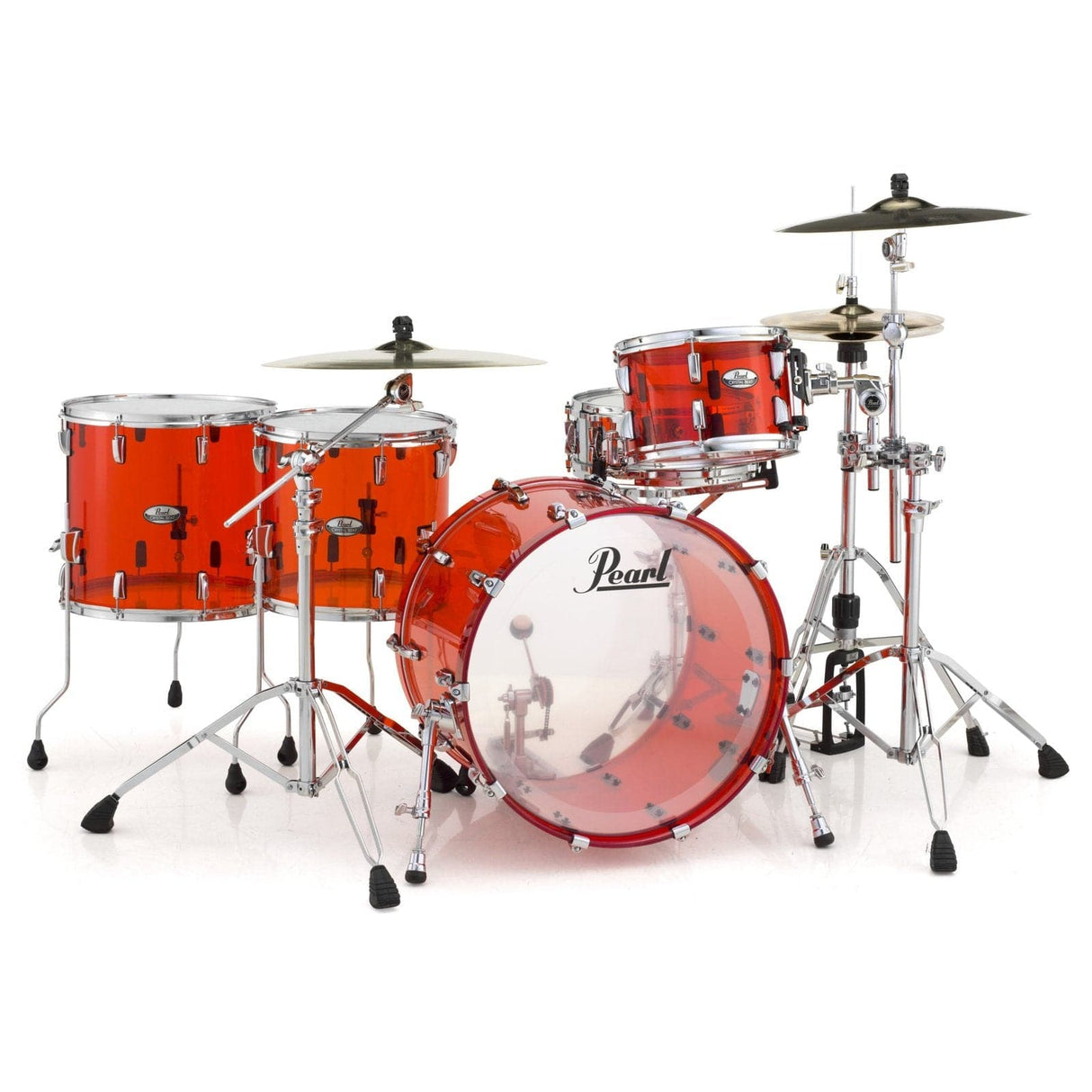 Pearl Crystal Beat Acrylic Drum Set 22/12/14/16 Ruby Red