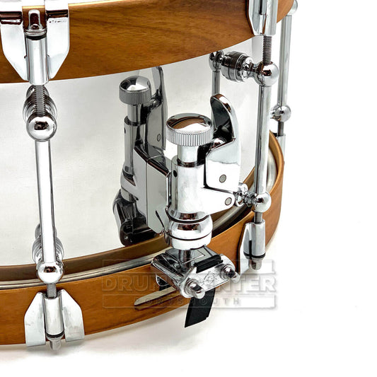 Dunnett Classic Stainless Steel Snare Drum 14x7 w/Acacia Hybrid Hoops - Drum Center Of Portsmouth