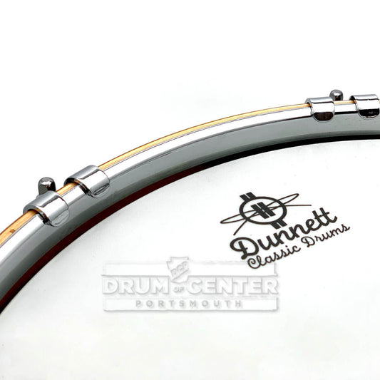 Dunnett Classic Stainless Steel Snare Drum 14x7 w/Acacia Hybrid Hoops - Drum Center Of Portsmouth