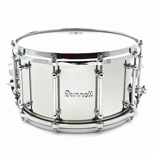 Dunnett Classic Stainless Steel Snare Drum 14x8 Polished w/Die Cast Hoops - Drum Center Of Portsmouth