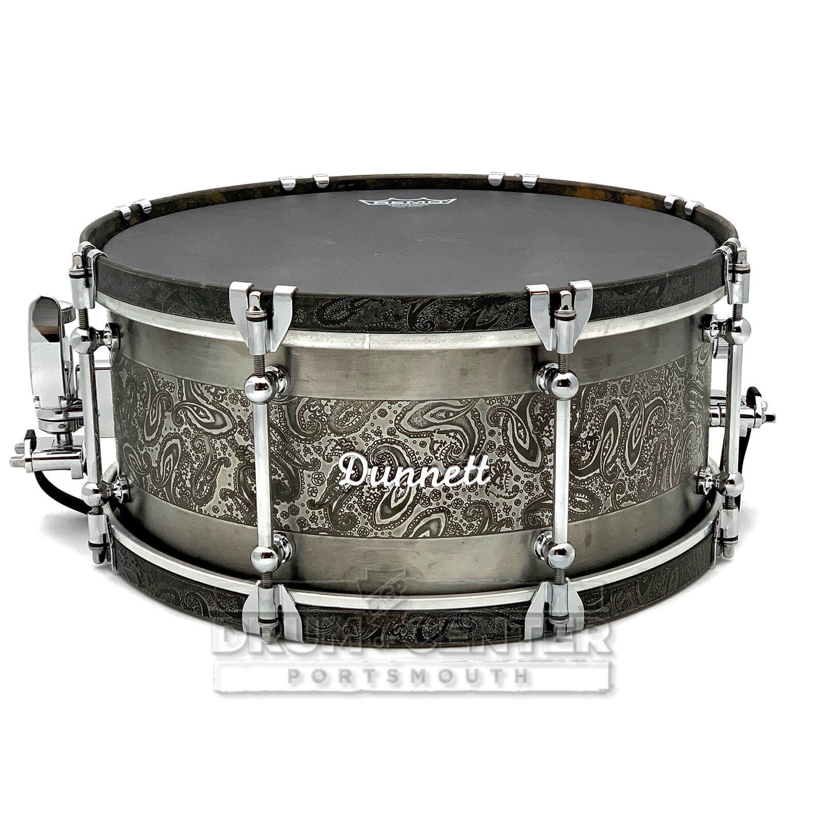 Dunnett Classic Steel Snare Drum 14x6.5 w/Shell & Hoops Engraved by James Trussart - Drum Center Of Portsmouth
