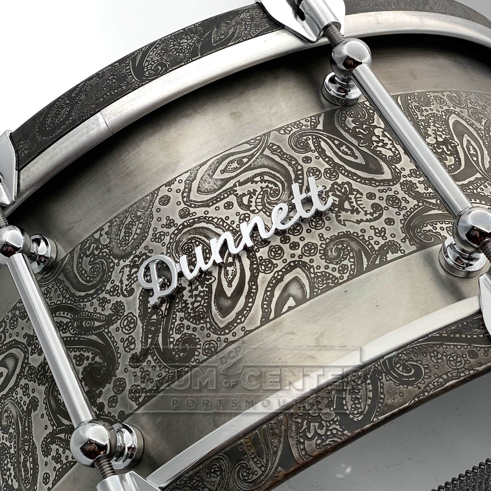 Dunnett Classic Steel Snare Drum 14x6.5 w/Shell & Hoops Engraved by James Trussart - Drum Center Of Portsmouth