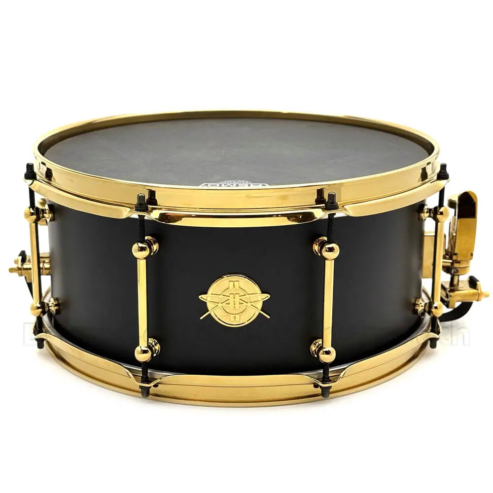 Dunnett Classic Titanium Tourbillon Snare Drum 14x6.5 Black w/Gold Har Dunnett Classic Titanium Tourbillon Snare Drum 14x6.5 Black w/Gold Har
