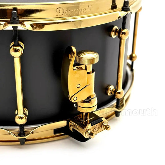 Dunnett Classic Titanium Tourbillon Snare Drum 14x6.5 Black w/Gold Hardware - Drum Center Of Portsmouth