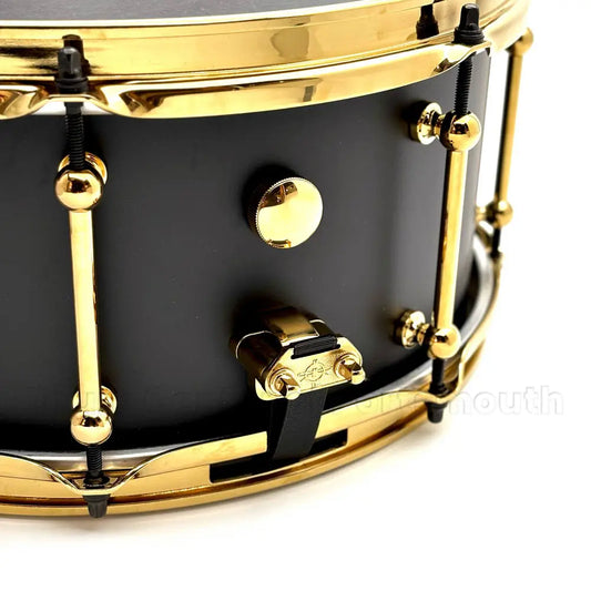 Dunnett Classic Titanium Tourbillon Snare Drum 14x6.5 Black w/Gold Hardware - Drum Center Of Portsmouth