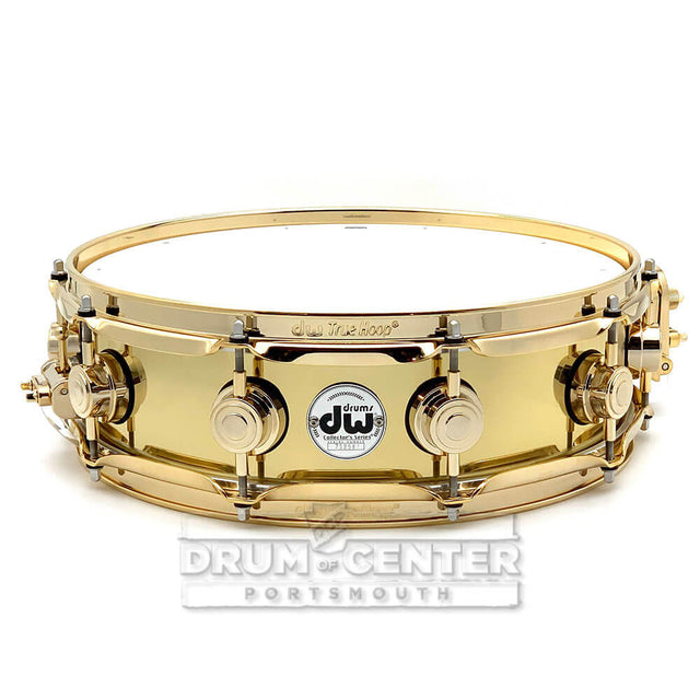 DW Collectors Bell Brass Snare Drum 14x4 Gold Hw