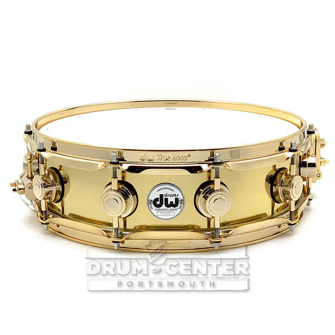 Used DW Collectors Bell Brass Snare Drum 14x4 Gold Hw - Excellent - Drum Center Of Portsmouth