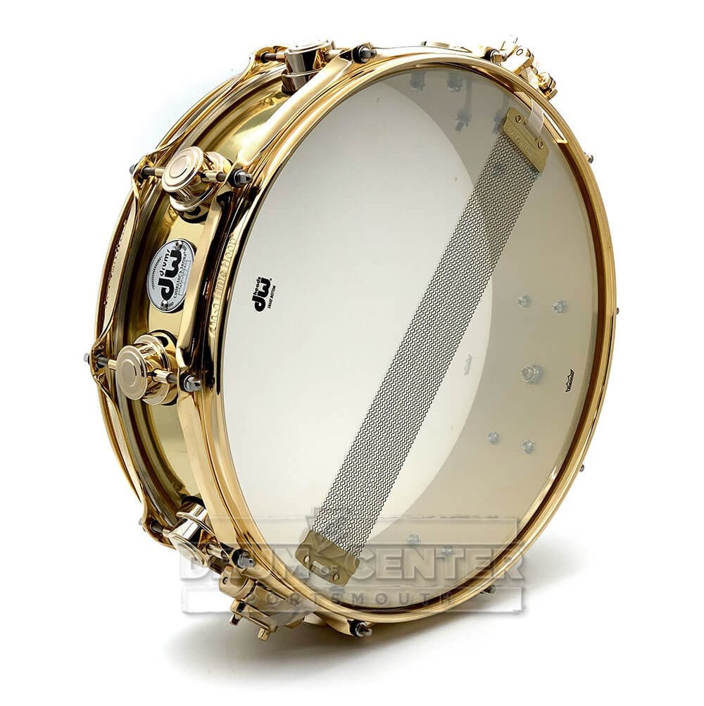DW Collectors Bell Brass Snare Drum 14x4 Gold Hw