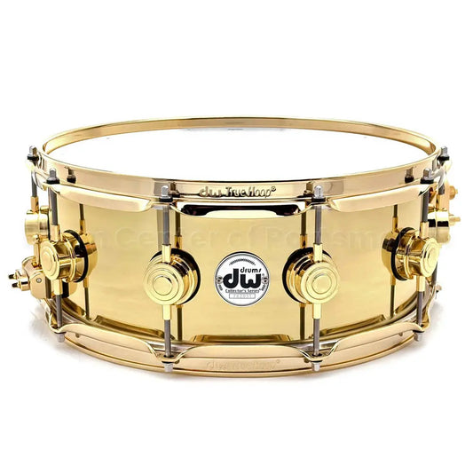 DW Collectors Bell Brass Snare Drum 14x5.5 w/Gold Hardware - Drum Center Of Portsmouth