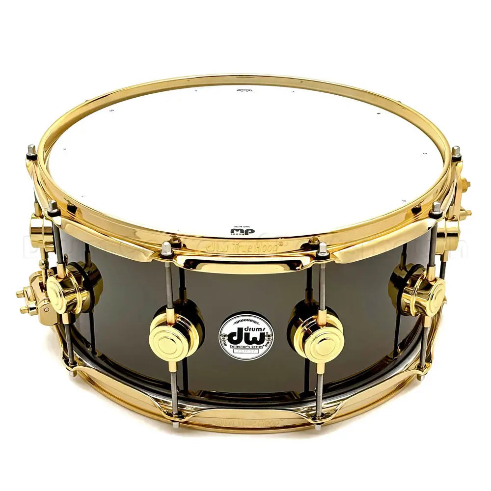 DW Collectors Black Nickel Over Brass Snare Drum 14x6.5 Gold Hardware - Drum Center Of Portsmouth