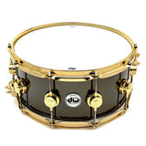 DW Collectors Black Nickel Over Brass Snare Drum 14x6.5 Gold Hardware - Drum Center Of Portsmouth