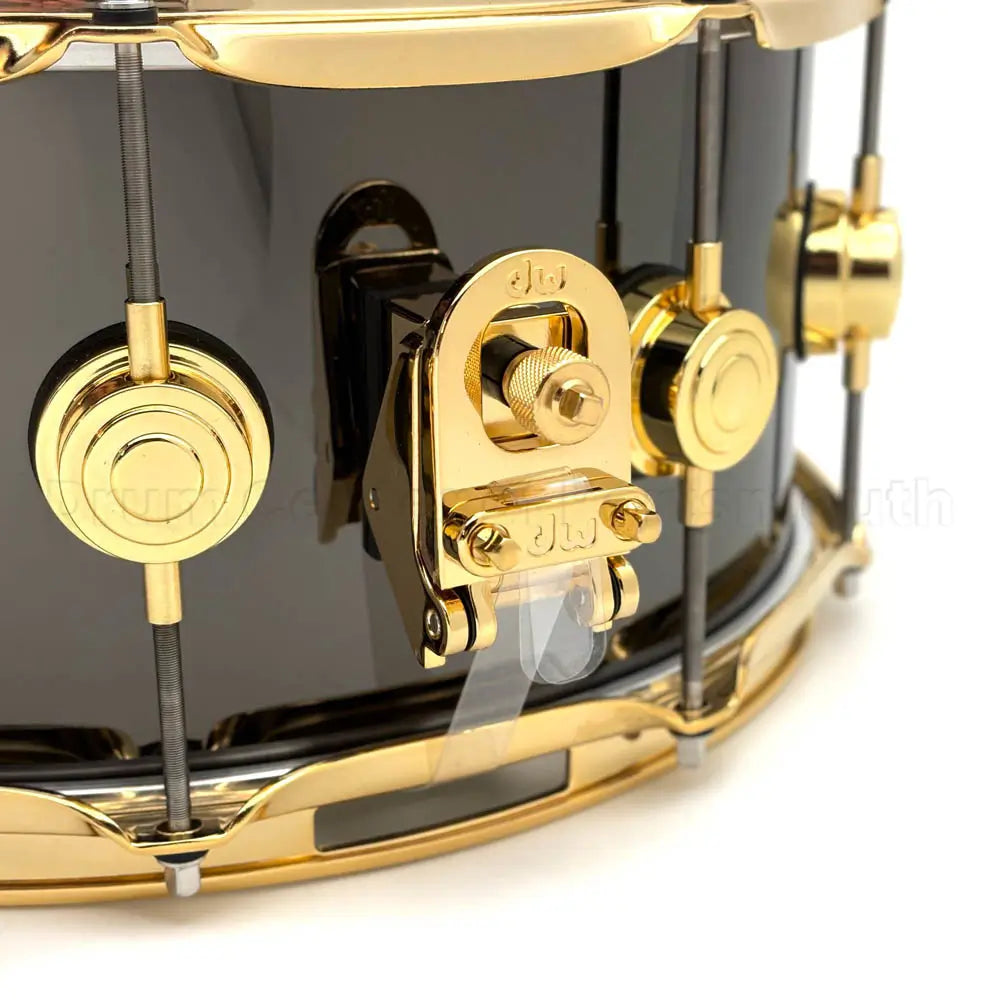 DW Collectors Black Nickel Over Brass Snare Drum 14x6.5 Gold Hardware - Drum Center Of Portsmouth