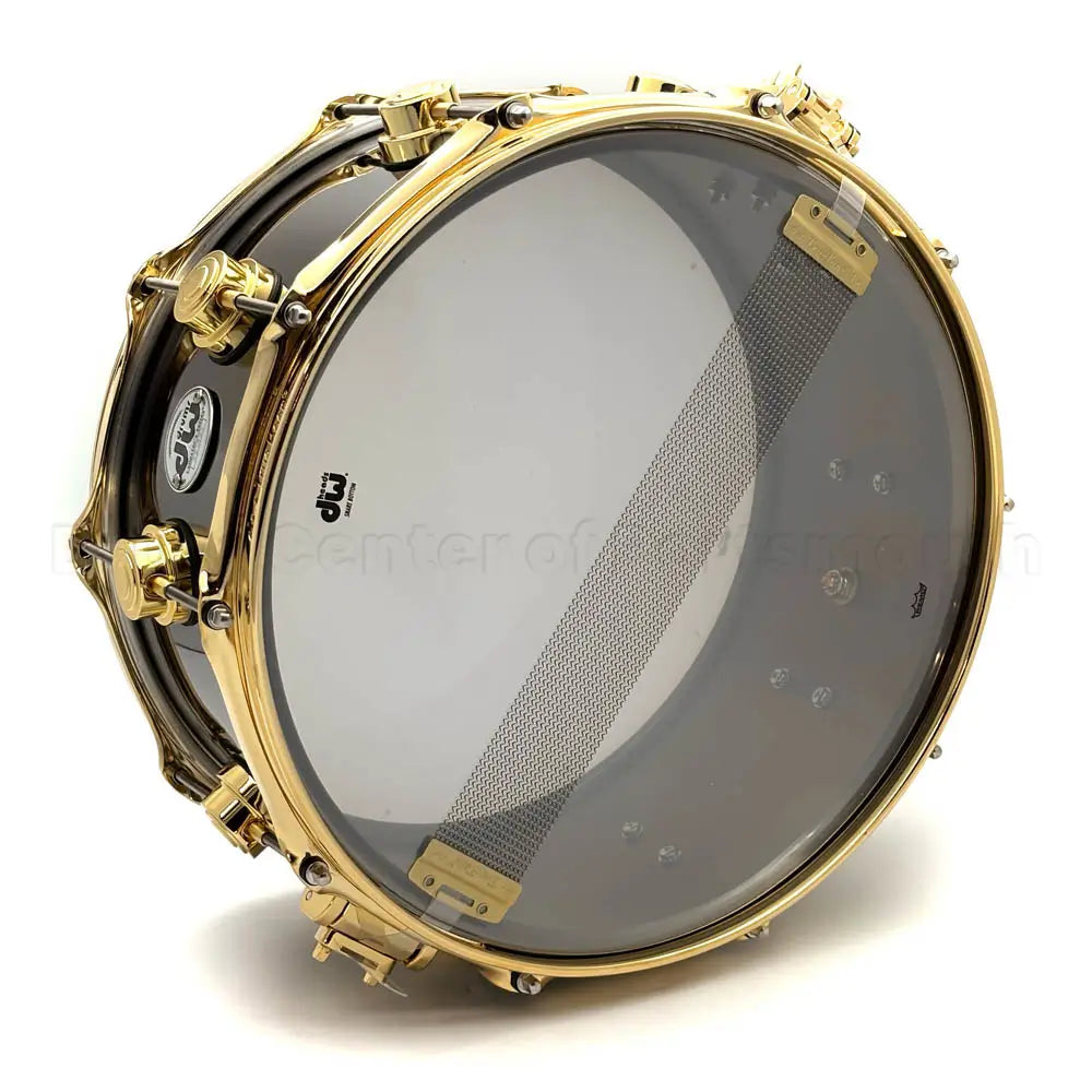 DW Collectors Black Nickel Over Brass Snare Drum 14x6.5 Gold Hardware - Drum Center Of Portsmouth