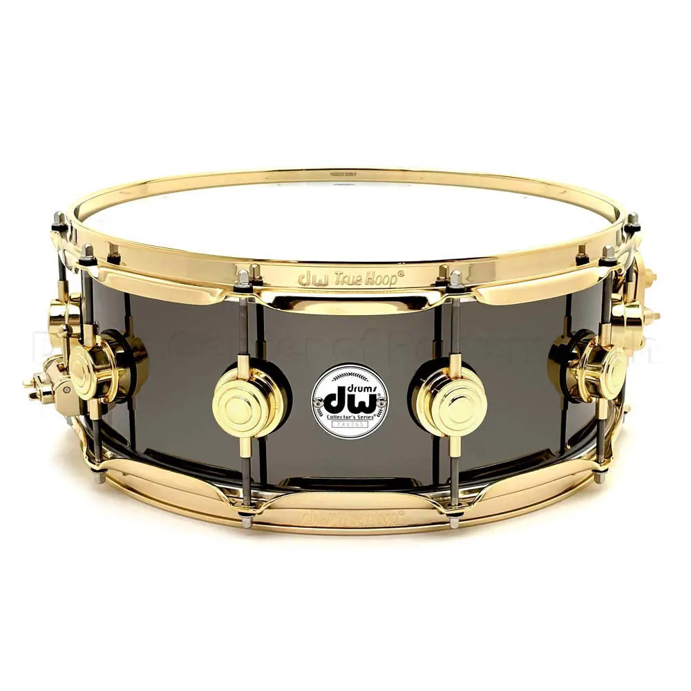 DW Collectors Black Nickel Over Brass Snare Drum 14x5.5 Gold Hardware - Drum Center Of Portsmouth