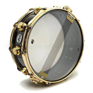 DW Collectors Black Nickel Over Brass Snare Drum 14x5.5 w/Gold
