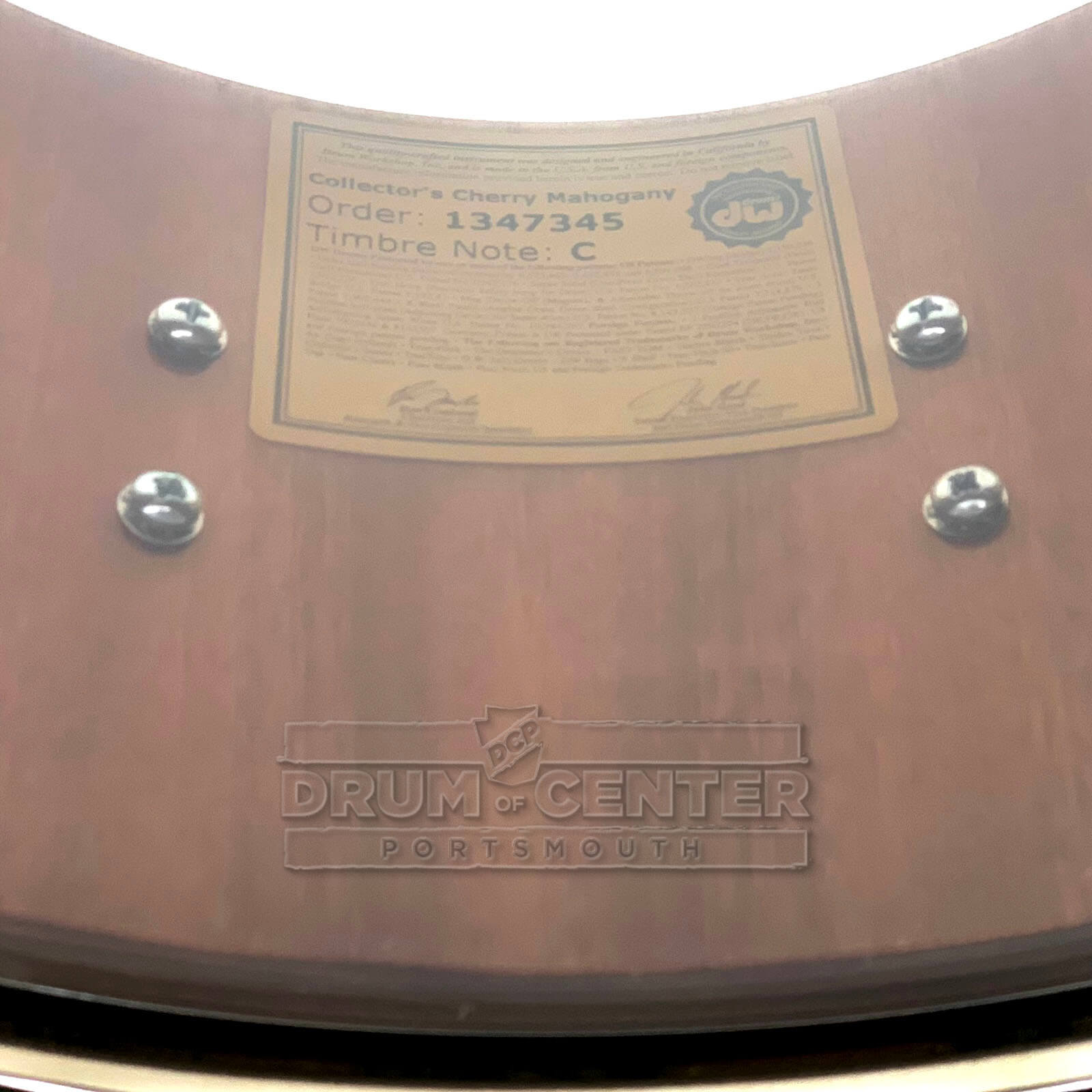 DW Collectors Cherry/Mahogany Snare Drum 14x6.5 Exotic Ivory Ebony w/N